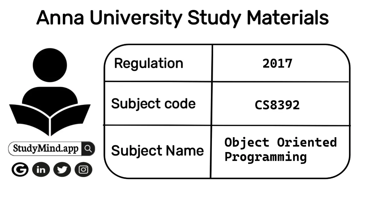 CS8392 Object Oriented Programming