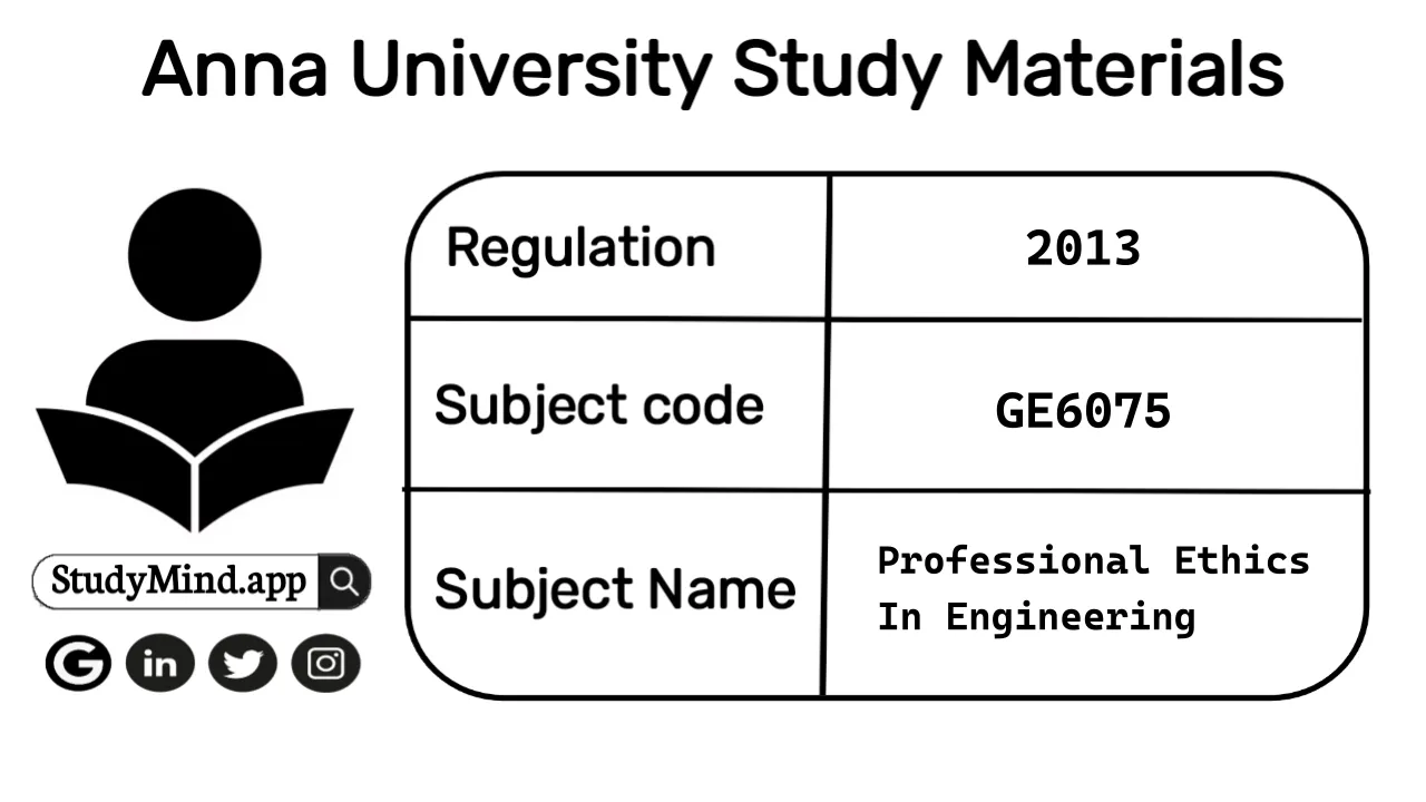 GE6075 Professional Ethics In Engineering